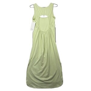 Lululemon Women's Open-Back Midi Dress Size 10 Dewy Green Sleeveless Stretch